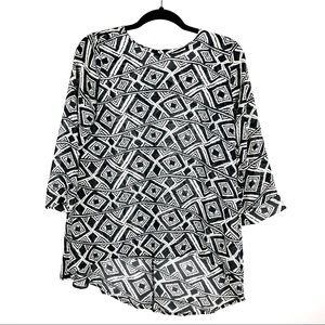 {the limited} sheer ikat print top